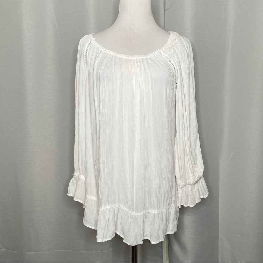 INC dropped waist gauzy top NWOT